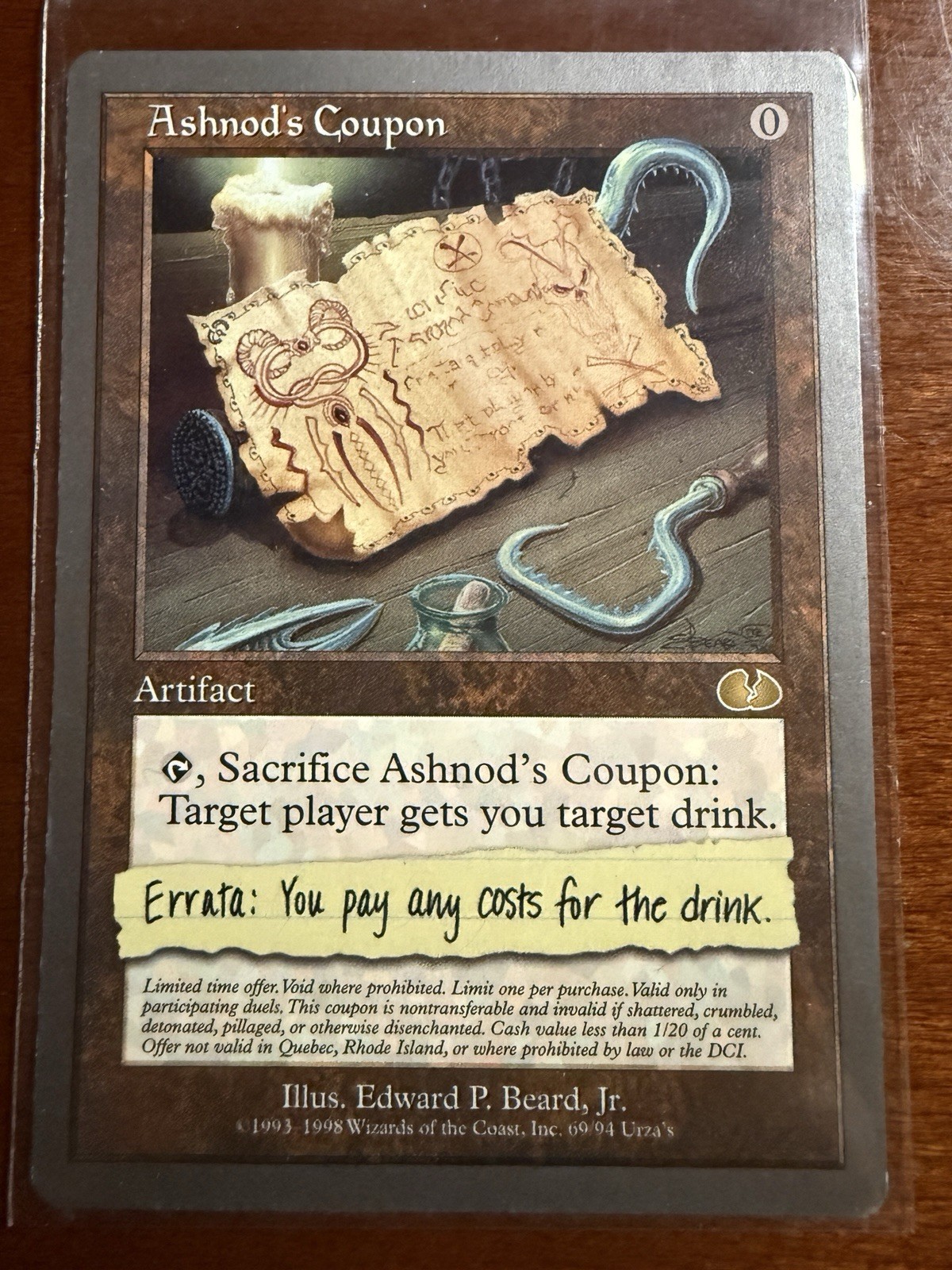 Ashnod's Coupon Unglued MTG Regular Lightly Played