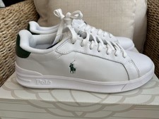 Brand NEW Polo Ralph Lauren Heritage White Cow Leather Trainers UK Size 7