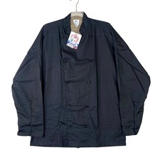Chefskin Classic Executive Chef Coat Black Double Breasted Large NWT Long Sleeve