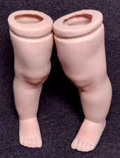Vtg Porcelain Chubby 5" Doll Legs For Parts Repairs Restorations
