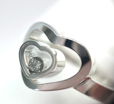 Chopard Happy Diamonds Double Heart 18k Weißgold Ring mit Zertifikat