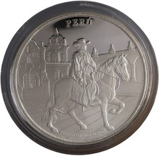 2000 PERU .925 SILVER PROOF LIMA CHÁLÁN HORSE RIDER 1 NUEVO SOL IBERO AMERICAN