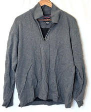 Eddie Bauer 1/4 Zip Sweatshirt Men's M Dark Gray Long Sleeve Pullover Cotton