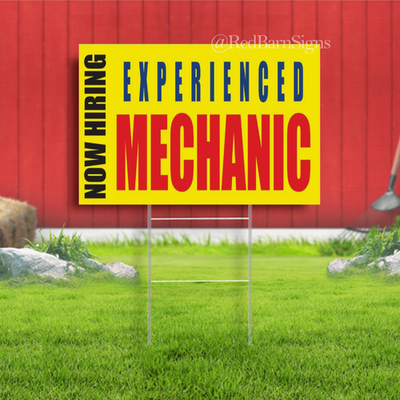 #ad #ad NOW HIRING EXPERIENCED MECHANIC Indoor Outdoor Yard Sign with metal stakes $19.19