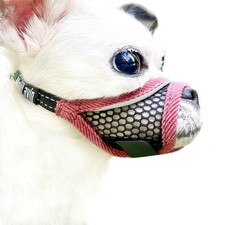 MoiiLavin Dog Muzzle, Soft Mesh Muzzles for XXS-Snout 4.7  -5.6  , Cherry-red