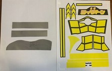 REPRO STICKERS-Raydeen Jumbo Machinder Decals Mattel - 3rd Ed Yellow  DIE CUT 