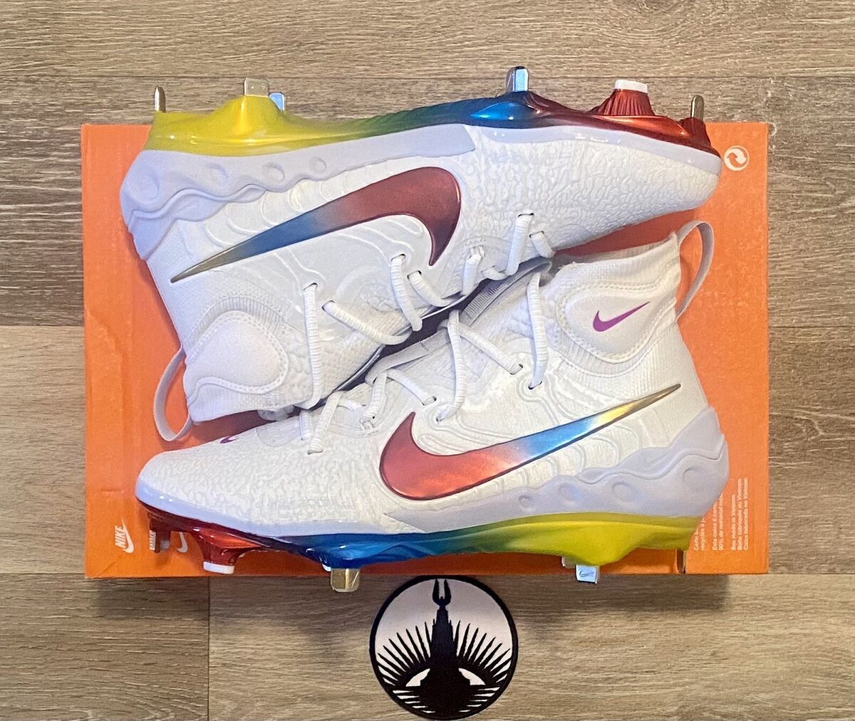 Nike Alpha Huarache NXT Rainbow Baseball Cleats DJ6517-106 Nike Alpha Huarache NXT Rainbow Baseball Cleats DJ6517-106