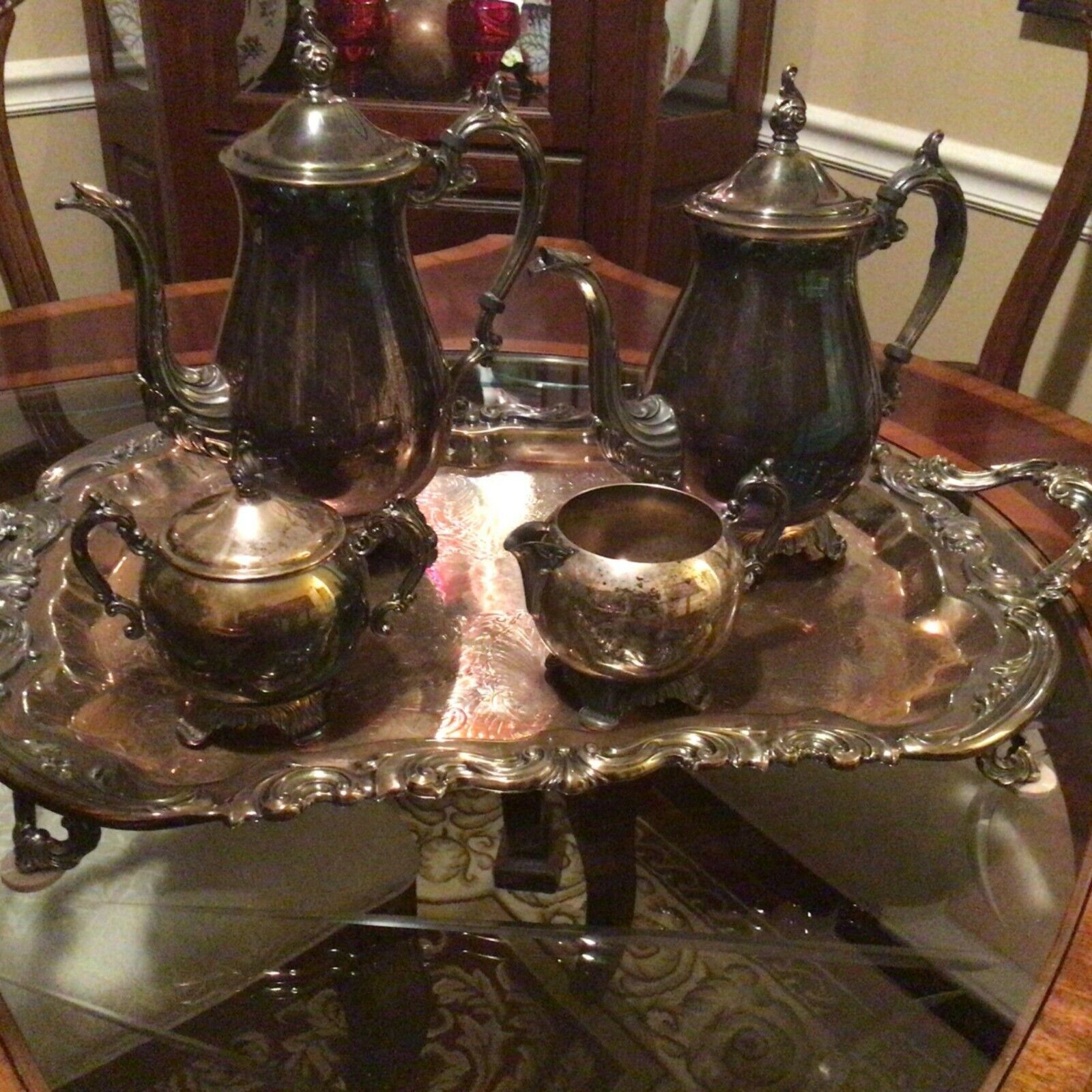 Vintage F.B.Rogers Silver-plated Coffee Set with Tray