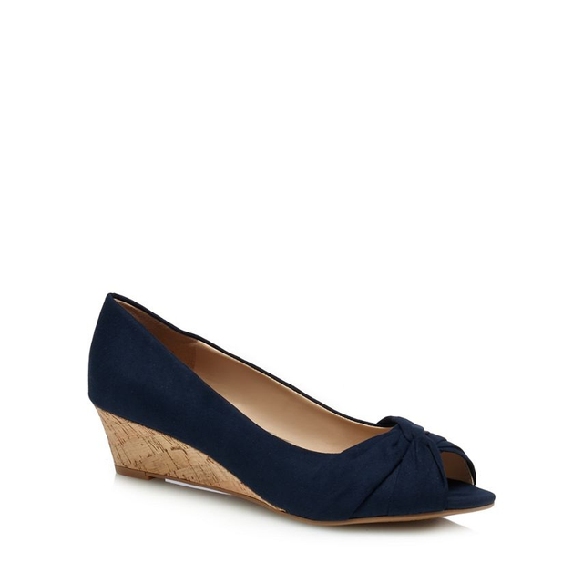 navy wide fit ankle boots