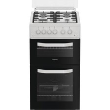 Hotpoint HTG5GCWL Gas Cooker with Gas Hob 50cm Free Standing White A+/A New