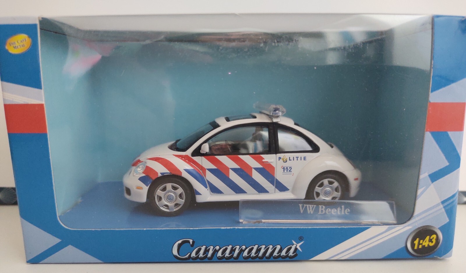 Cararama - VW Volkswagen BEETLE POLITIE - Die Cast Model Car Scale 1:43