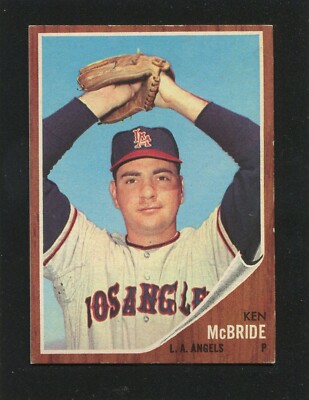 #268 KEN McBRIDE, Angels - 1962 Topps: EX-MT+, pack fresh, good gloss 220874e