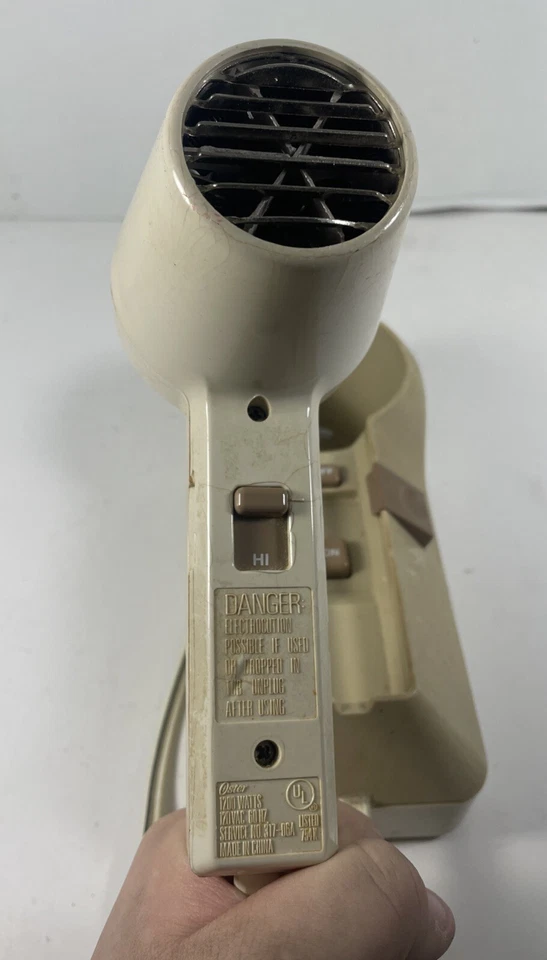 1985 Oster Wall Mount 3 Speeds Hair Dryer 317-06 Mid Century TESTED/WORKING VG - Image 3 of 4