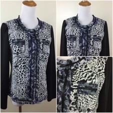 NWT CHICO'S Multi-Color Mixed Animal Long Sleeve Open Jacket Womens sz Plus 0