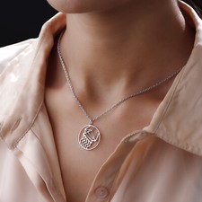 Aquarius Zodiac Star Sign Pendant Necklace in 925 Solid Sterling Silver 7.5 Gram