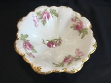 Beautiful Antique Elite Limoges Porcelain Serving Bowl Platter with Pink Roses