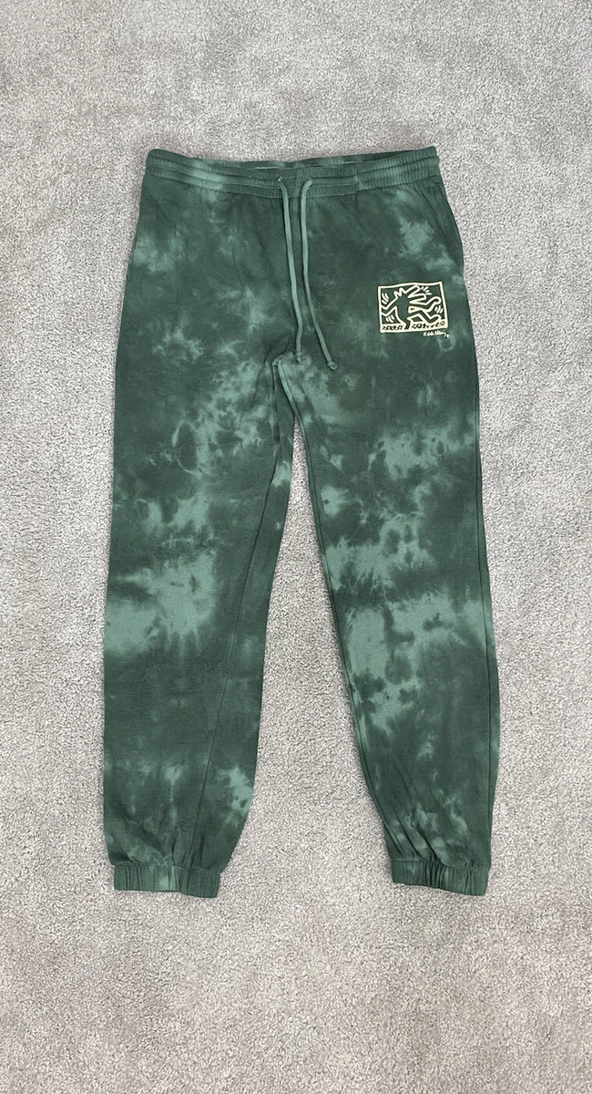 KEITH HARING SweatPants Mens Medium Tie Dye Classic M vintage green