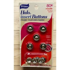 Prims Halo Insert Buttons Size 24 (9/16 In) Button Covers Reusable Sew On Snap