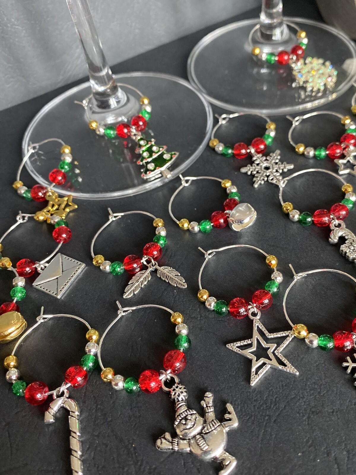 Large Party Set Of 23 Luxury Christmas Wine Glass Charms eBay