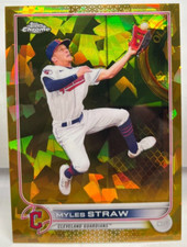 Myles Straw 2022 Topps Chrome Sapphire #654 GOLD Refractor #'d 9/50 - GUARDIANS