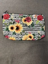 Sunflower Floral Cosmetic Accessories Multifunction Pouch