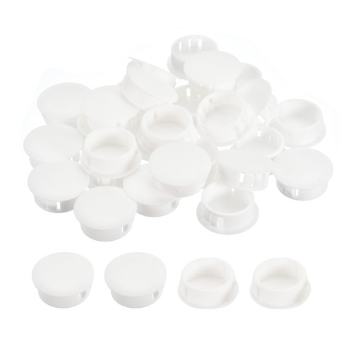 Produktbild von 50 LDPE-Schutzkappen | 21 Mm, Weiß, Blindstopfen | Für M22-Bohrungen, Zylindrische Öffnungen