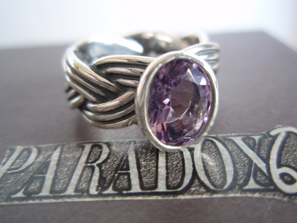 PANDORA RARE Retired SS925 ALE Tied Together Braided Amethyst Ring