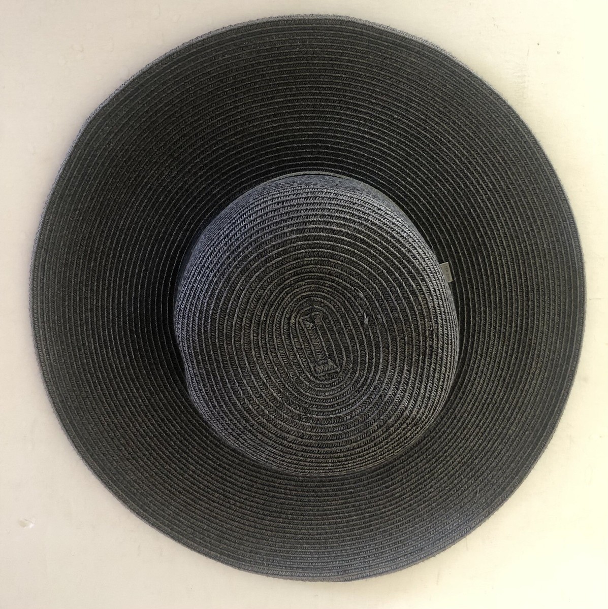 Nine West Black Wide Brim Band Detail Beach Sun Hat One Size 