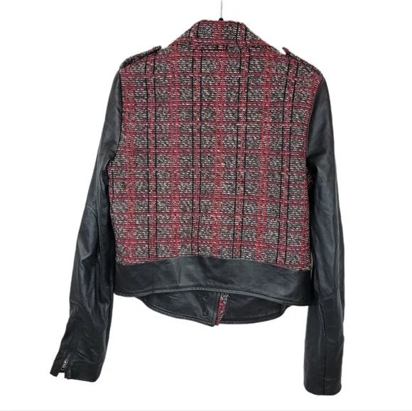 Tweed and leather shop jacket