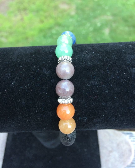 Pulsera de cuentas de aventurina verde chakra cristal pulsera curativa regalo de buena suerte Foto 3 de 4