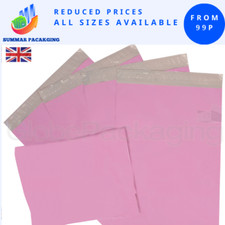 STRONG PINK POSTAL PLASTIC POSTAGE POLY MAILING BAGS MAILERS *ALL SIZES/QTY'S*