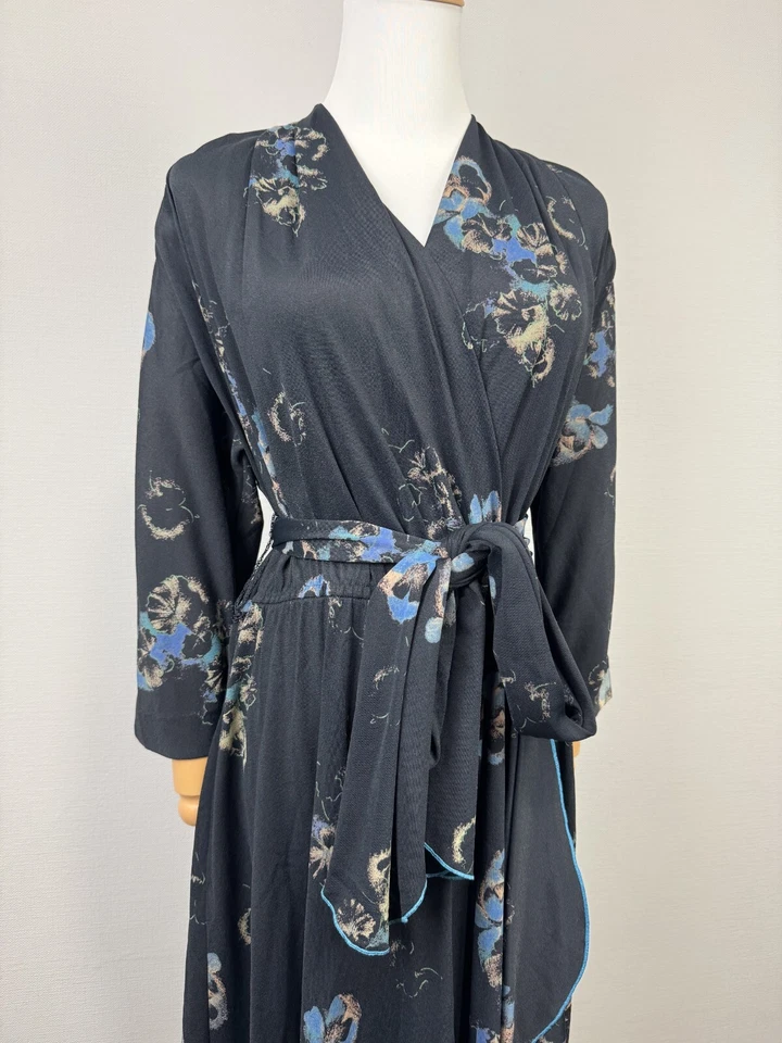 HANRO SIESTA 瑞士蓝色优雅花朵抽绳长裙 38 码 — 第 4/4 张图片