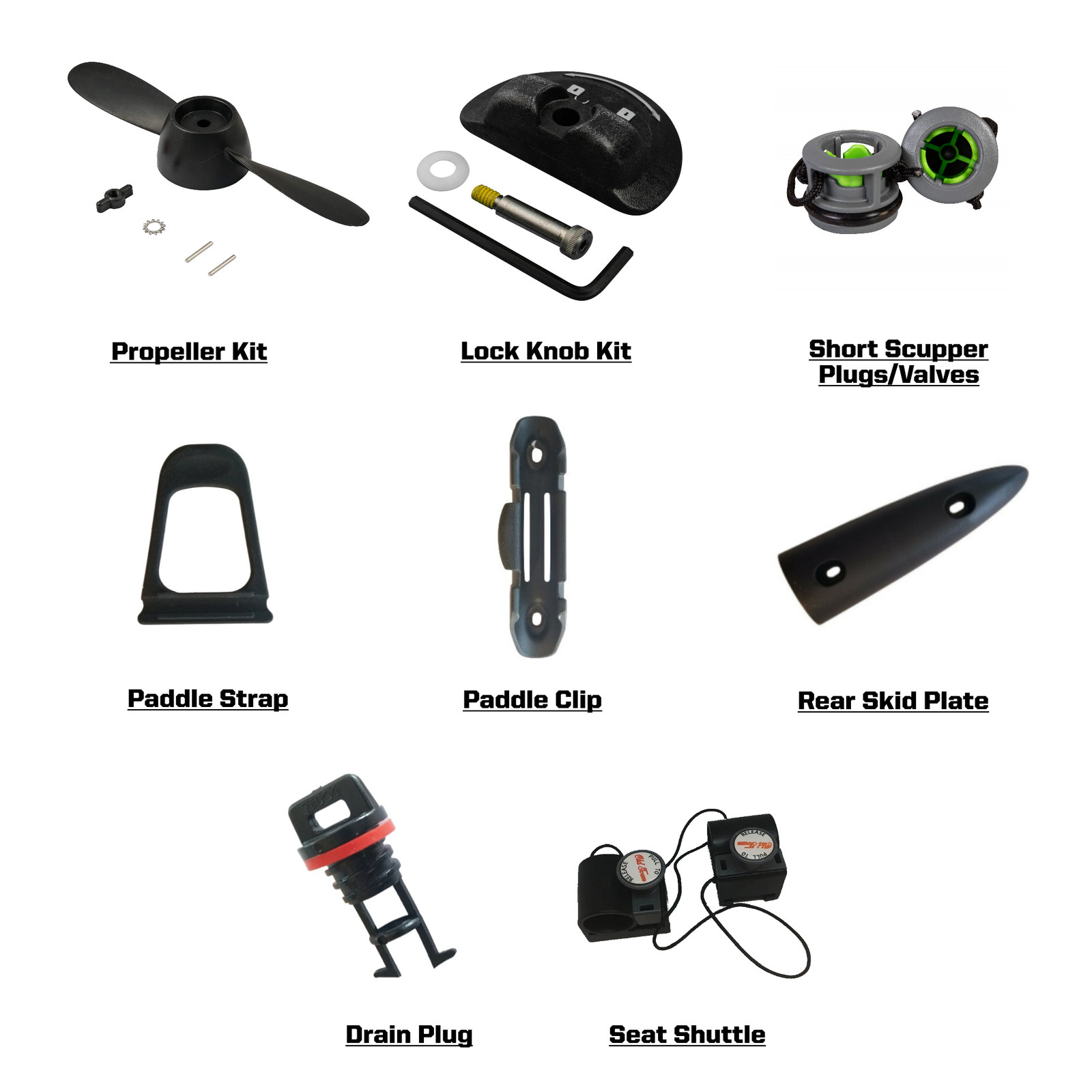 Black Hall Outfitters Old Town Sportsman 106/120/Salty PDL Replacement Parts Kit