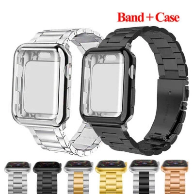 For Apple Watch Series 10 9 8 7 6 5 4 SE 40/49/45mm Metal iWatch Strap Band Case