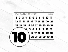 2095-10~~Black Date Covers Planner Stickers.