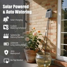 Solar Drip Irrigation Kit 2200mAh Auto Plant Watering System Timer Pump IPX5