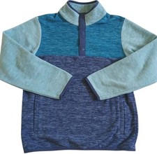 Hanna Andersson Kids Colorblock Fleece Pullover Snap Mock Neck Jacket Size 10 NW