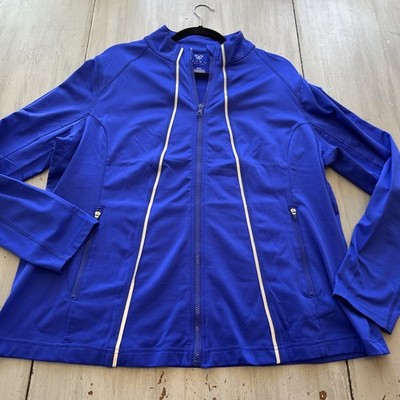 Livi Blue Full Zip Brushed Lining Wicking Jacket Sz 18 Running Hiking