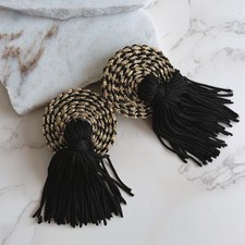 Tassel Button Clip On Earrings Vintage Archival 80s Couture Passementerie Luxury