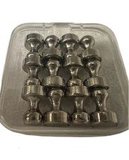 12pcs Magnetic Push Pins Strong Neodymium Thumbtack Magnets Silver