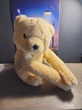 FAO Schwarz Teddy Bear Butterscotch Plush Stuffed Animal Seated Velco Hands