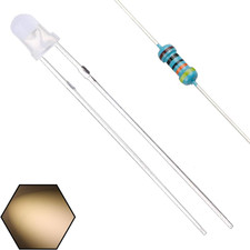 100Pcs 3Mm Warm White LED Light Emitting Diodes White Lens Diffused round Lens