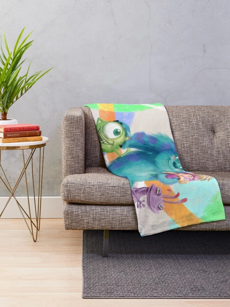 Disney Monsters Inc Characters Fanart Cozy Fleece Blanket