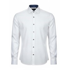 Luchiano Visconti Black Mens Dress Shirt White Button Up XL Hamsa Detail