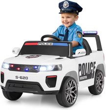 Ride on Police Car, 12V Kids Battery Powered Electric Vehicle with Siren, Flashi