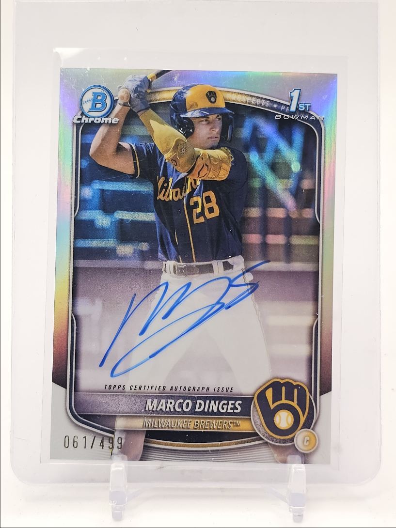 MARCO DINGES 2025 BOWMAN CHROME 1ST AUTOGRAPH REFRACTOR AUTO /499 Q2283