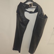 Vanson Leathers Black Motorcycle Chaps - Men's Sz 26 - Premium USA Made Biker Ge