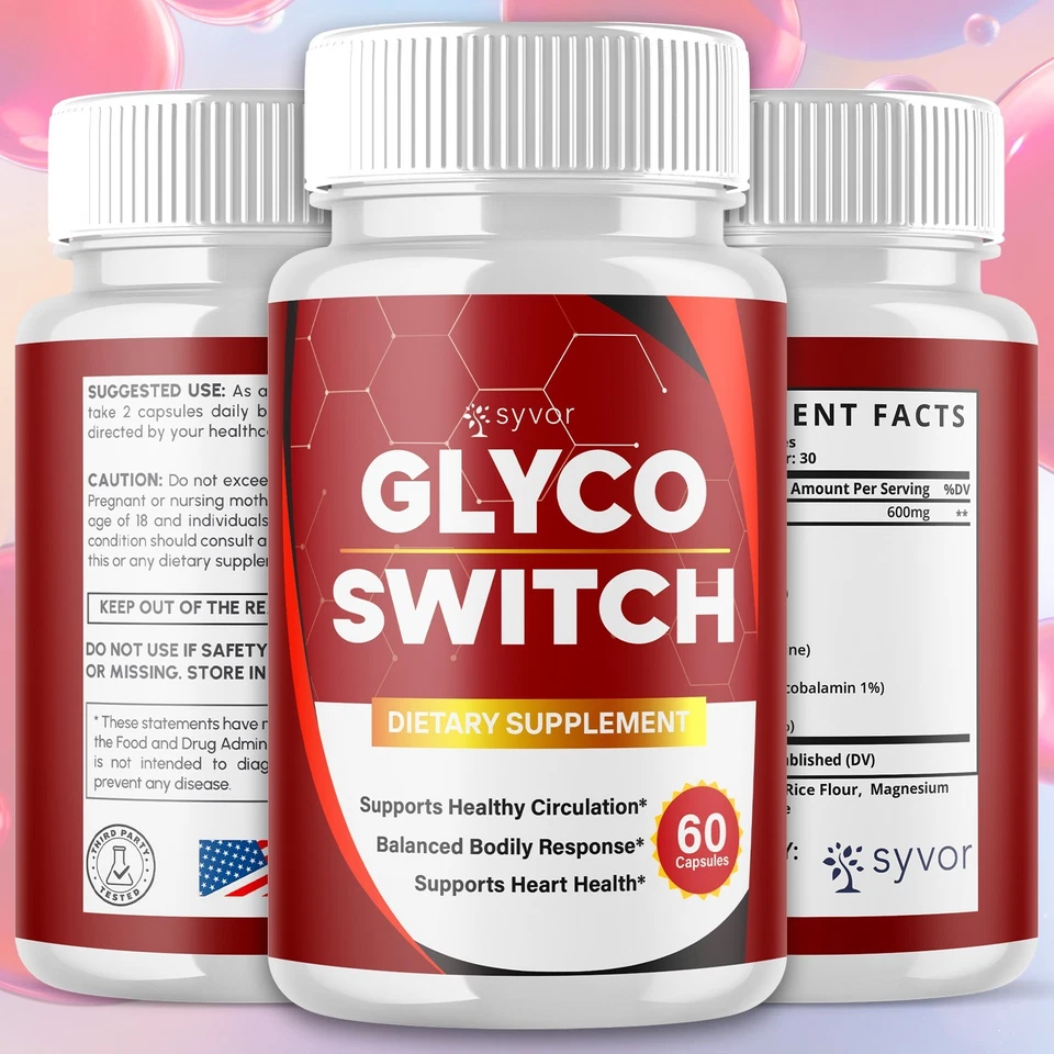 (5 Pack) Glyco Switch Pills Advanced Blood Health Support GlycoSwitch 300 Caps - Image 4 of 4