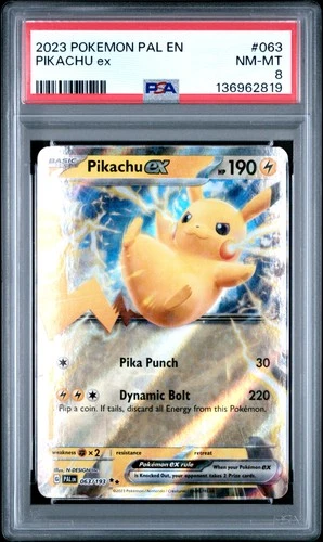 2023 POKEMON PAL EN-PALDEA EVOLVED #063 PIKACHU EX PSA 8