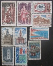 FRANCE-1966-N°1496 au 1502 et 1504 au 1506 oblitérés